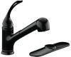 Kohler Coralais K-15160-L-7 Black Black Single-Control Pullout Spray Kitchen Sink Faucet with Sprayhead and Loop Handle
