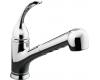 Kohler Coralais K-15160-L-CP Polished Chrome Single-Control Pullout Spray Kitchen Sink Faucet with Sprayhead and Loop Handle