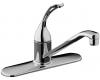 Kohler Coralais K-15171-FL-BN Vibrant Brushed Nickel Single-Control Kitchen Sink Faucet with 10" Spout and Loop Handle