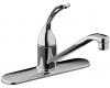 Kohler Coralais K-15171-FL-G Brushed Chrome Single-Control Kitchen Sink Faucet with 10" Spout and Loop Handle