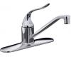 Kohler Coralais K-15171-FT-0 White Single-Control Kitchen Sink Faucet with 10" Spout and Loop Handle