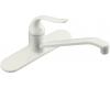 Kohler Coralais K-15171-PT-0 White Single-Control Kitchen Sink Faucet with 10" Swing Spout and Lever Handle