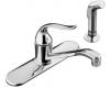 Kohler Coralais K-15172-FG-CP Polished Chrome Single-Control Kitchen Sink Faucet with 12" Spout, Sidespray and Lever Handle