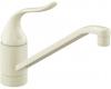 Kohler Coralais K-15175-PT-0 White Single-Control Kitchen Sink Faucet with 10" Spout and Lever Handle