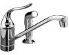 Kohler Coralais K-15176-F-BN Vibrant Brushed Nickel Single-Control Kitchen Sink Faucet with 8-1/2" Spout, Sprayhead and Lever Handle