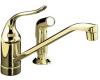 Kohler Coralais K-15176-FT-PB Vibrant Polished Brass Single-Control Kitchen Sink Faucet with 10" Spout, Sprayhead and Lever Handle
