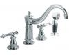 Kohler Antique K-158-4-CP Polished Chrome Kitchen Sink Faucet with Sidespray and Lever Handles