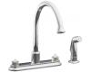 Kohler Coralais K-15889-K-CP Polished Chrome Decorator Kitchen Sink Faucet with 9" Traditional Spout and Sidespray, Requires Handles