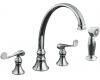 Kohler Revival K-16109-4-CP Polished Chrome Kitchen Sink Faucet with 9-3/16" Spout, Sidespray and Scroll Lever Handles