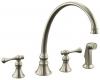 Kohler Revival K-16111-4A-BN Vibrant Brushed Nickel Kitchen Sink Faucet with 11-13/16" Spout, Sidespray and Traditional Lever Handles