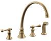 Kohler Revival K-16111-4A-BV Vibrant Brushed Bronze Kitchen Sink Faucet with 11-13/16" Spout, Sidespray and Traditional Lever Handles