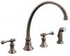 Kohler Revival K-16111-4A-BX Vibrant Brazen Bronze Kitchen Sink Faucet with 11-13/16" Spout, Sidespray and Traditional Lever Handles