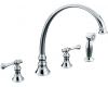Kohler Revival K-16111-4A-CP Polished Chrome Kitchen Sink Faucet with 11-13/16" Spout, Sidespray and Traditional Lever Handles