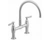 Kohler Parq K-6130-4-VS Vibrant Stainless Deck-Mount Kitchen Bridge Faucet