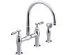 Kohler Parq K-6131-4-CP Polished Chrome Parq Deck-Mount Kitchen Faucets with Spray