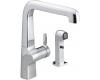 Kohler Evoke K-6334-CP Polished Chrome Single Control Kitchen Faucet with Sidespray