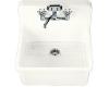 Kohler Gilford K-12701-0 White 24" x 22" Wall-Mount Kitchen Sink with Apron-Front