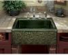 Kohler Savanyo K-14571-SV-M3 Copper Verde Design on Alcott Tile-In Kitchen Sink with Four-Hole Faucet Drilling
