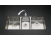 Kohler Undertone K-3168 Triple-Basin 39-1/2" x 15-3/4" Undercounter Kitchen Sink with 9-1/2" Left and 7-1/2" Right Basin Depths