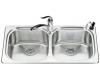 Kohler Ravinia K-3231-1 Double Equal Self-Rimming Kitchen Sink with Single-Hole Faucet Punching