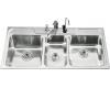 Kohler Ballad K-3248-3 Triple-Basin Self-Rimming Kitchen Sink with Three-Hole Faucet Punching