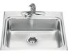 Kohler Ballad K-3258-1 Single-Basin Self-Rimming Kitchen Sink with Single-Hole Faucet Punching