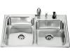 Kohler Ballad K-3268-3 Large/Medium Self-Rimming Kitchen Sink with Three-Hole Faucet Punching