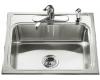 Kohler Lyric K-3288-3 Single-Basin Self-Rimming Kitchen Sink with Three-Hole Faucet Punching