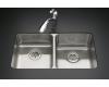 Kohler Undertone K-3351-L Double Equal Undercounter Kitchen Sink with 7-1/2" Left and 9-1/2" Right Basin Depths