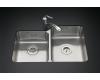 Kohler Undertone K-3353-L Large/Medium Undercounter Kitchen Sink with Squared Basin Style