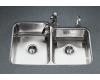 Kohler Undertone K-3353 Large/Medium Undercounter Kitchen Sink with Squared Basin Style