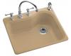 Kohler Meadowland K-5802-4-33 Mexican Sand Self-Rimming Kitchen Sink with Four-Hole Faucet Drilling