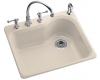 Kohler Meadowland K-5802-4-55 Innocent Blush Self-Rimming Kitchen Sink with Four-Hole Faucet Drilling