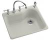 Kohler Meadowland K-5802-4-95 Ice Grey Self-Rimming Kitchen Sink with Four-Hole Faucet Drilling
