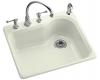 Kohler Meadowland K-5802-4-NG Tea Green Self-Rimming Kitchen Sink with Four-Hole Faucet Drilling