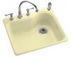 Kohler Meadowland K-5802-4-Y2 Sunlight Self-Rimming Kitchen Sink with Four-Hole Faucet Drilling
