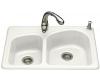 Kohler Woodfield K-5805-2-0 White Self-Rimming Kitchen Sink with Two-Hole Faucet Drilling
