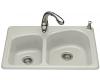 Kohler Woodfield K-5805-2-95 Ice Grey Self-Rimming Kitchen Sink with Two-Hole Faucet Drilling