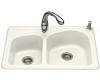 Kohler Woodfield K-5805-2-FD Cane Sugar Self-Rimming Kitchen Sink with Two-Hole Faucet Drilling