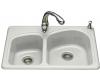 Kohler Woodfield K-5805-2-FF Sea Salt Self-Rimming Kitchen Sink with Two-Hole Faucet Drilling