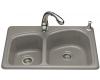 Kohler Woodfield K-5805-2-K4 Cashmere Self-Rimming Kitchen Sink with Two-Hole Faucet Drilling