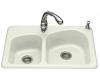 Kohler Woodfield K-5805-2-NG Tea Green Self-Rimming Kitchen Sink with Two-Hole Faucet Drilling
