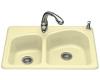 Kohler Woodfield K-5805-2-Y2 Sunlight Self-Rimming Kitchen Sink with Two-Hole Faucet Drilling