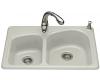 Kohler Woodfield K-5805-4-95 Ice Grey Self-Rimming Kitchen Sink with Four-Hole Faucet Drilling