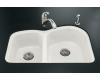 Kohler Woodfield K-5805-4U-0 White Undercounter Kitchen Sink with Four-Hole Oversized Faucet Drilling