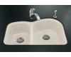 Kohler Woodfield K-5805-4U-47 Almond Undercounter Kitchen Sink with Four-Hole Oversized Faucet Drilling