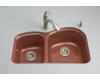 Kohler Woodfield K-5805-4U-R1 Roussillon Red Undercounter Kitchen Sink with Four-Hole Oversized Faucet Drilling