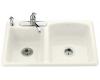 Kohler Ashland K-5809-3-FD Cane Sugar Self-Rimming Kitchen Sink with Three-Hole Faucet Drilling