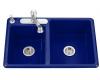 Kohler Clarity K-5813-3-30 Iron Cobalt Self-Rimming Kitchen Sink with Three-Hole Faucet Drilling