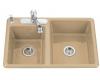 Kohler Clarity K-5813-3-33 Mexican Sand Self-Rimming Kitchen Sink with Three-Hole Faucet Drilling